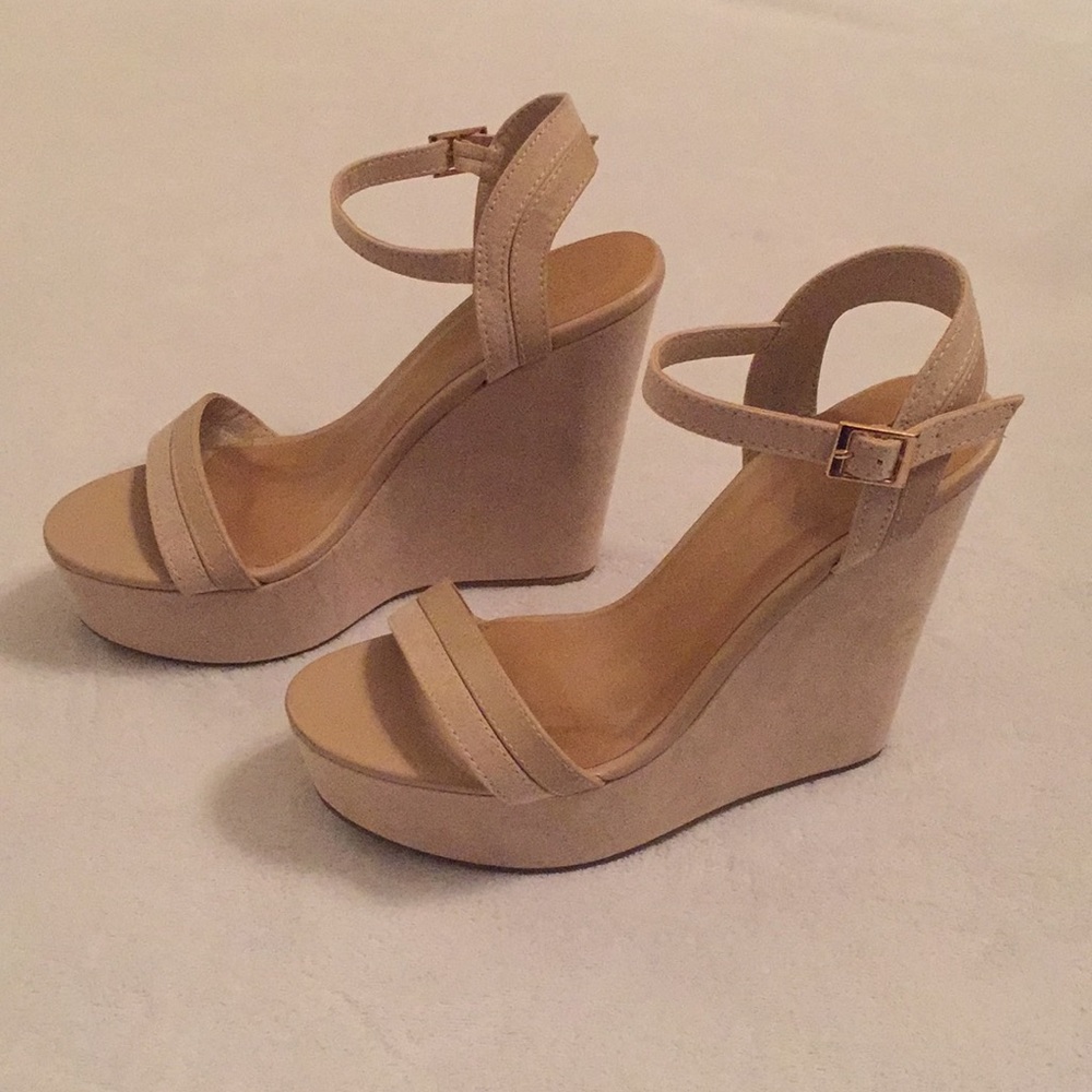 Nude Wedges, Only worn once!